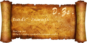 Dakó Zsanett névjegykártya