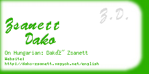 zsanett dako business card